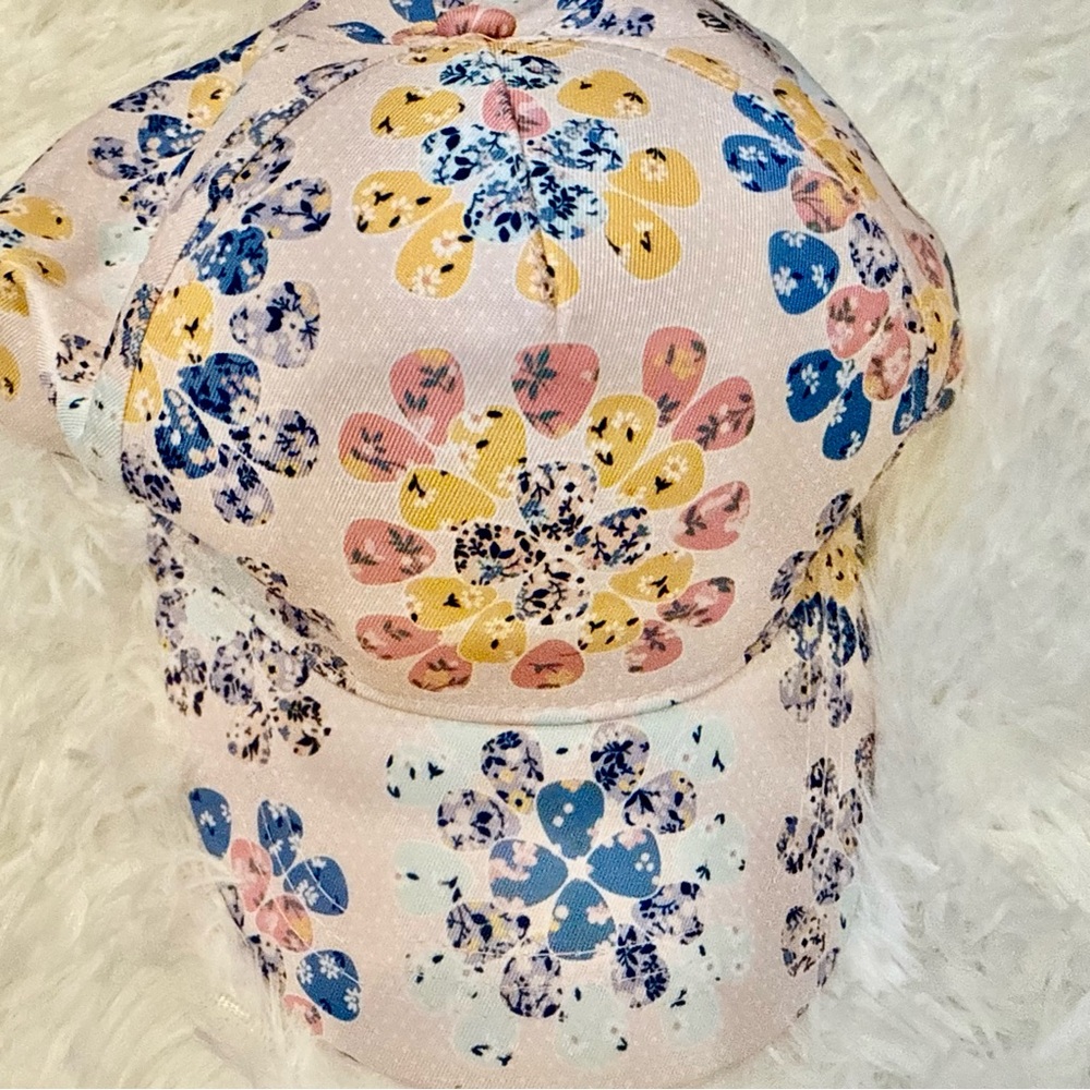 Floral Pastel Baseball Cap - Pink, Blue & Yellow